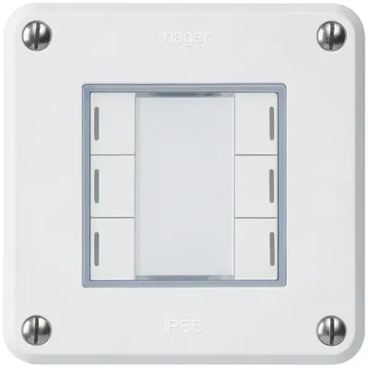 Poussoir ENC robusto C KNX 6× LED RGB s/e-link blanc 