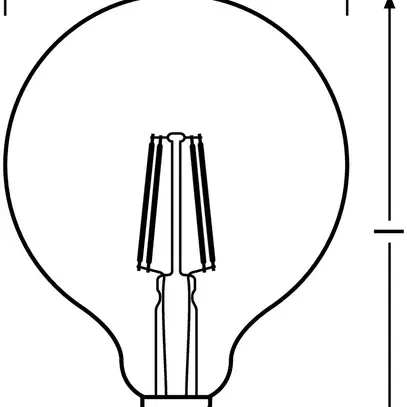 Lampada LED SUPERSTAR CLASSIC GLOBE 60 FIL CLEAR GLOWdim E27 7W 827 806lm 