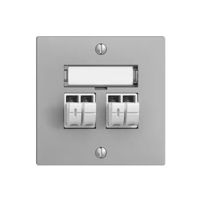 Prise audio Push Type EDIZIOdue F, 2×, kit d'inscription, silver 