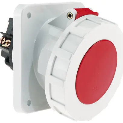 Prise INC CEE Bals 5P 125A 400V 6h rouge IP67 nick.BV obliq. 
