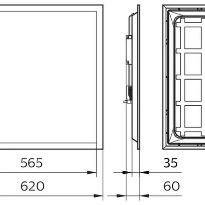 Luminaire panneau LED Ledinaire 28W 3400lm 840 IP20/40 620×620 bc 