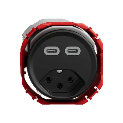 Presa di carica USB STANDARDdue SNAPFIX® USB C+C/T13 3A 230V AC ne 