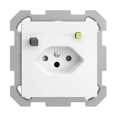 Prise ENC EDIZIOdue T13 FI 30mA FM, shutter, blanc 