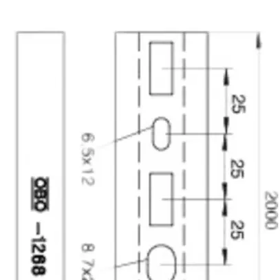 Barre profilée Bettermann perforé, largeur de fente 17mm 700×35×18, acier, FS 