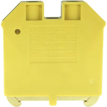 Borne de terre joignable Woertz Ex 4…10mm² vis 2×1 rail DIN 35mm vert/jaune 