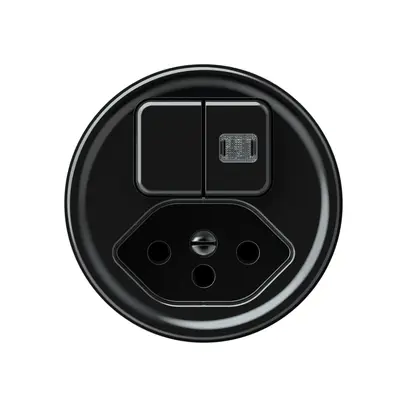 Combinazione origin 2×tasti luminoso 2CO+T13 1P 0<1 10A 230V 60×60mm nero 