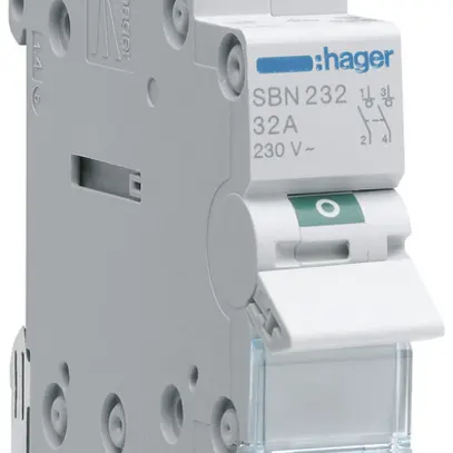 Interruttore AMD Hager 32A 230V 2 chiusura 0 apertura 0 invertitore 1UM 