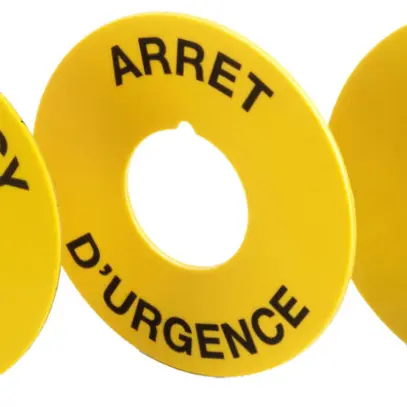 Placchetta indicatrice EAO 04, Ø45mm, senza impressione, giallo 