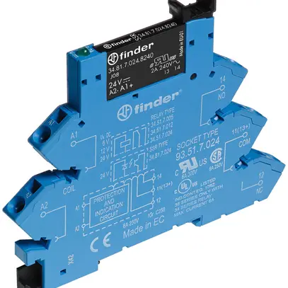 Relè di accoppiamento AMD Finder 38, 1Ch 6A/240VDC SSR morsetti a molla 