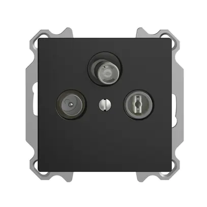 Presa antenna INC SAT DB52 EDIZIOdue nero con IEC/F 