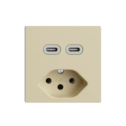 Presa USB 2×tipo C + tipo 13 Feller EDIZIOdue F 230V 3000mA vanille 