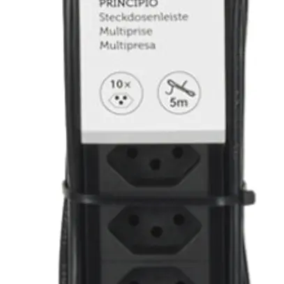 Presa multipla PRINCIPIO 3×tipo 13 orizz.7×tipo 13 vert.cavo 2m interruttore ne 