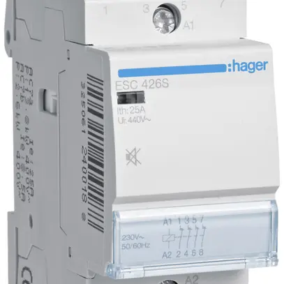 Contattore AMD Hager 230VAC 0 chiusura 4 apertura 25A senza ronzio 2UM 