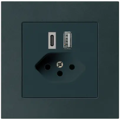 Presa di carica USB INC kallysto.pro 18W PD 1×tipo A 1×tipo C T13 nero 