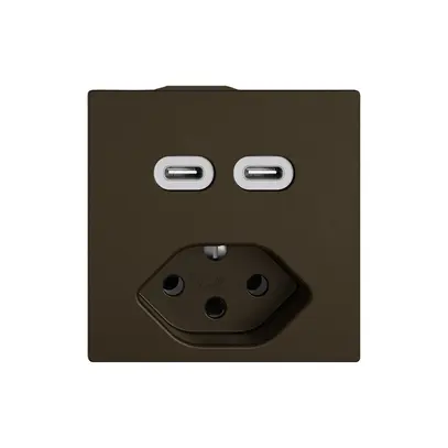 Presa di ricarica USB EDIZIO.liv SNAPFIX® USB C+C/T13 3A 230VAC ma 