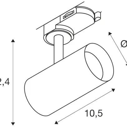 Proiettore LED SLV NOBLO SPOT PHASE 8.4W 450lm 920…930 36° REG 3fa Ø50mm bianco 