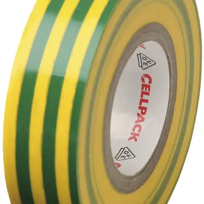 Nastro isolante Cellpack 128 15mm×10m verde/giallo 