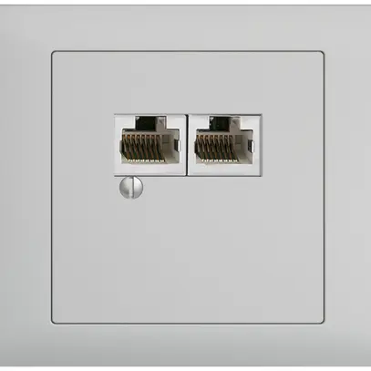 Scatola INS 2×RJ45/s 4P sep. EDIZIOdue R&M swissline grigio chiaro 