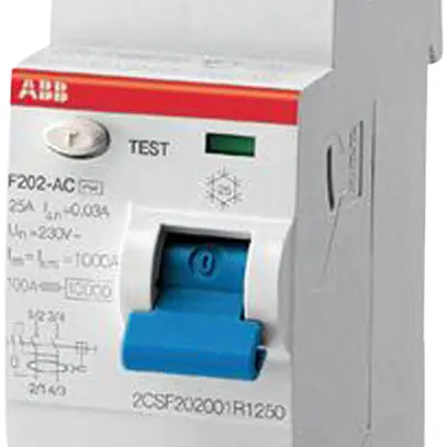 Interruttore differenziale ABB 30mA 25A 1P+N F202A-25/0.03 