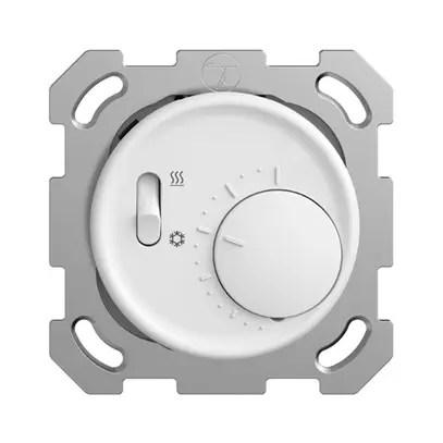 Termostato ENC STANDARDdue, c.interruttore, prof.33mm, 77×77mm, bianco 