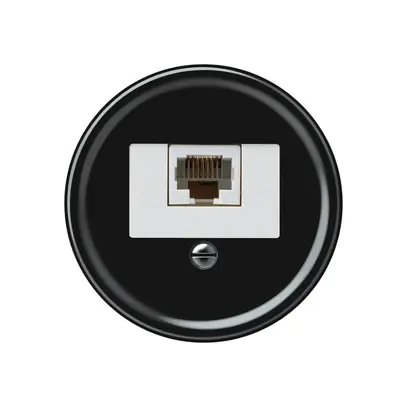 Scatola di raccordo origin RJ45 8(4) cat.6 diritto 60×60mm nero 