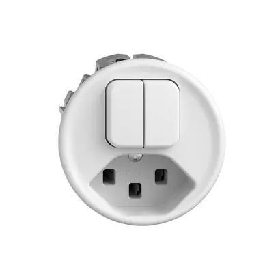 Combinazione 2×A-R/1L+T23 16A STANDARDdue bianco 