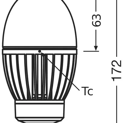 Lampe LED LEDVANCE HQL LED P E27 29W 3600lm 2700K Ø76×172mm mat 