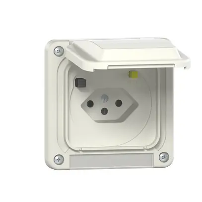 Presa FI INC SUPRA NUP T13 30mA, shutter, bianco 