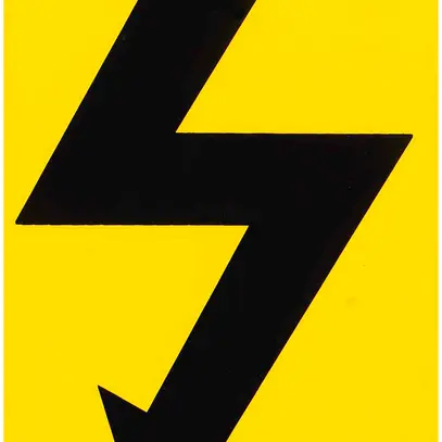 Placca di avviso autoadesiva 85×115mm freccia 