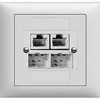 Presa INS 2×TT,2×RJ45/u NT2ab EDIZIOdue ITplus ITM bianco 