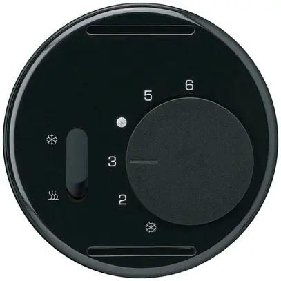 Thermostat Hager basico A, mit Schalter Heizen/Kühlen, schwarz 
