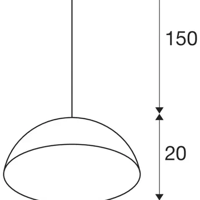 Pendelleuchte SLV FORCHINI M 40 AD1PH Si E27 1×40W DIM Ø400mm schwarz/gold 