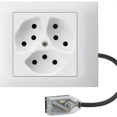 Presa INS kallysto 3×T13 L3 bianco per cavo piatto Technofil 