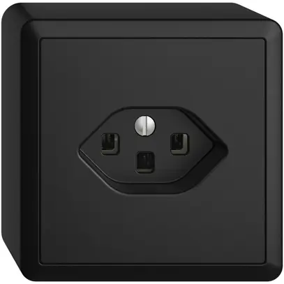Prise AP EDIZIOdue T23 16A noir avec bornes enf. 