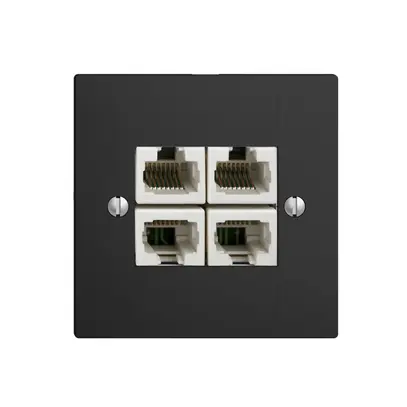 Presa INC 4×RJ45/u 4P sep. EDIZIOdue nero ITplus 