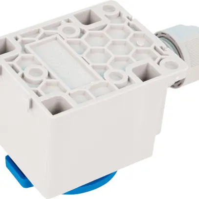 Prise AP Steffen 1×T13 1P 10A 250V IP20 couvercle bleu, blanc 