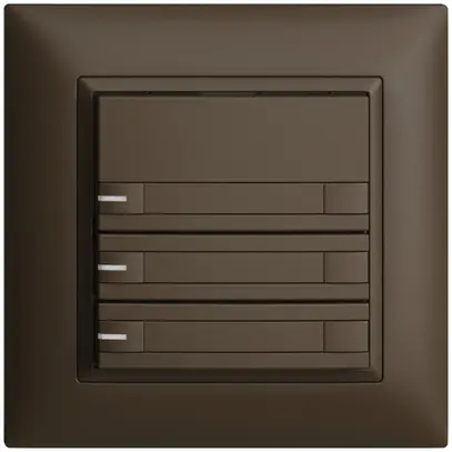 Poussoir ENC KNX 3× EDIZIOdue coffee RGB avec LED avec insert papier 