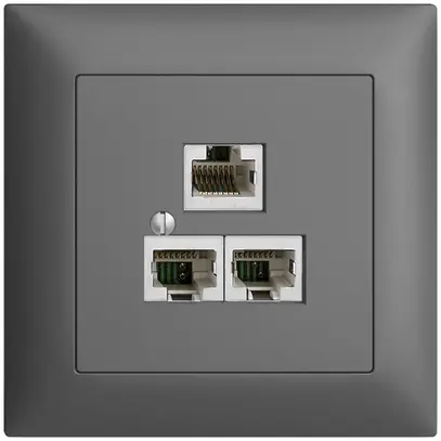 Scatola INC 3×RJ45/s 4P sep.grigio scuro EDIZIOdue R&M swissline 
