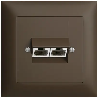 Prise ENC 2×RJ45/s 8P sép.EDIZIOdue coffee ITplus 