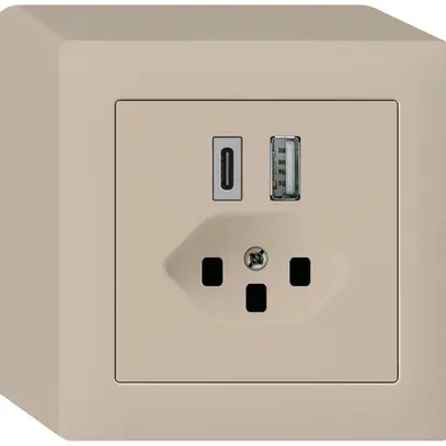 Presa di carica USB AP kallysto 18W PD 1×tipo A 1×tipo C T23 beige 