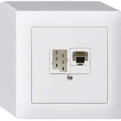 Boîte AP kallysto 1×RJ45u+1×TT83 blanc 