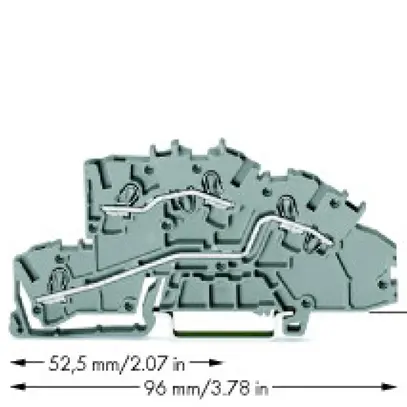 Borne à étage d'instalat.WAGO 2.5mm² L/L gris 