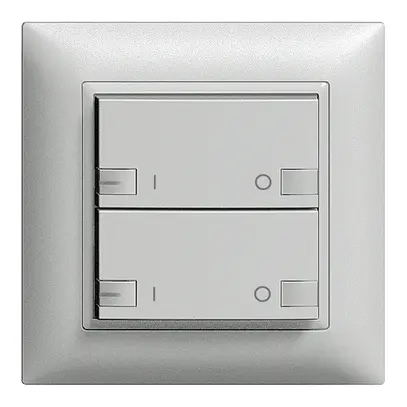 Tasto INC ZEP 2c/2t ON-OFF con LED EDIZIOdue silver 