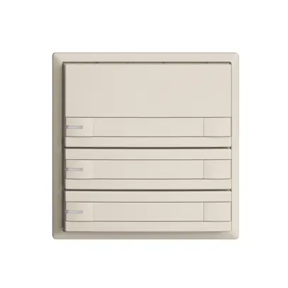 Pulsante KNX RGB EDUE, 250mW, c.LED RGB, carta, 3×pulsante, com.2×tasti, crema 