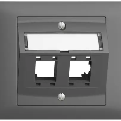 Kit montaggio INC Edue BKE, con cappa di uscita obliqua, p.2×RJ45, grigio scuro 