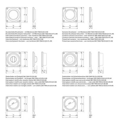 Insert de fermeture ELEMENT SNAPFIX® 1×1 horizontal 87×87mm aluminium 