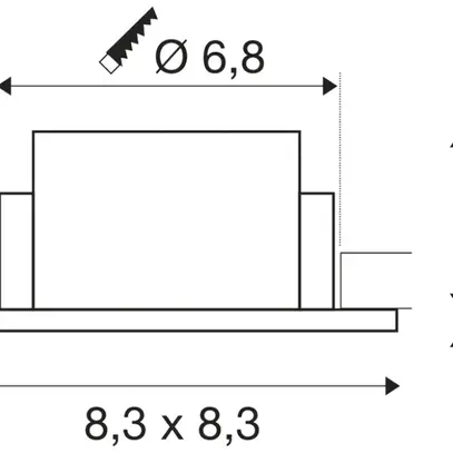 Cadre d'encastrement SLV NEW TRIA 68 aluminium 83×83×35.5mm blanc 