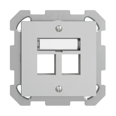 UP-Montageset EDIZIOdue FM, Geradeauslass, für 2×Keystone, hellgrau 