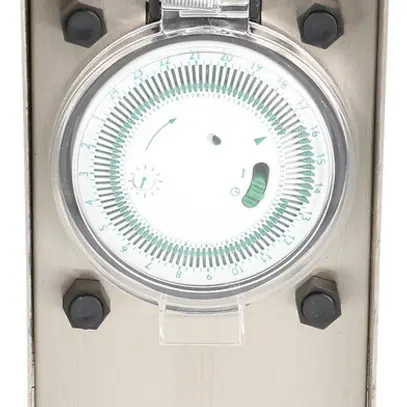 Gartensteckdosensäule MH 2×T13 10A mit Zeitschaltuhr Edelstahl 