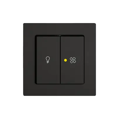 Interrupteur à poussoir lumineux EDIZIO.liv SNAPFIX® lum&vent.3/3/1L KS jn no 